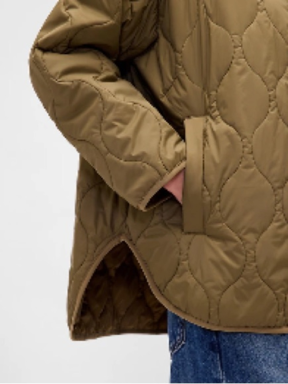 GAP Recycled Lightweight Oversized Quilted Liner Jacket - Picture 3 of 8